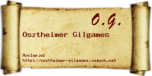 Osztheimer Gilgames névjegykártya